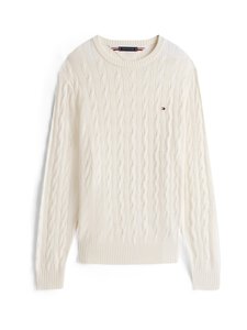 Tommy Hilfiger - Palmikkokuvioitu villasekoiteneule - Z00 IVORY PETAL | Stockmann