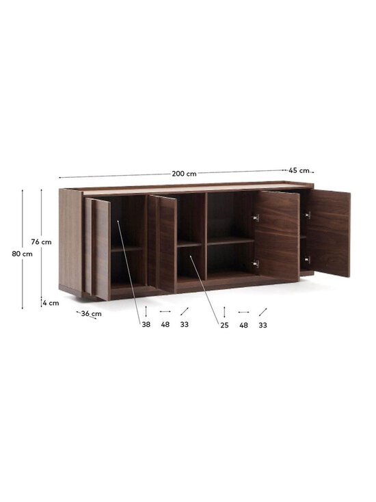 Kave Home - Onix-senkki tumma pähkinä 200 x 80 cm - BROWN | Stockmann - photo 3