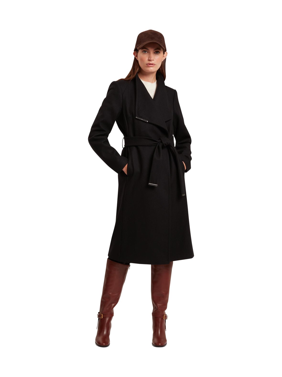 Rose Mid Length Belted Wrap -villakangastakki