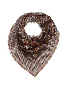 A+more - Žakaarmustriga sall Otriangle Jacquard 75 × 177 cm - OFFWHITE/BROWN | Stockmann