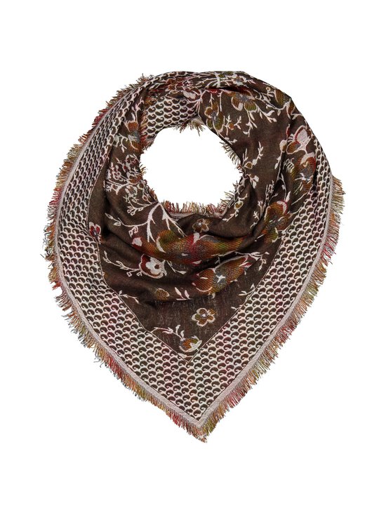 A+more - Žakaarmustriga sall Otriangle Jacquard 75 × 177 cm - OFFWHITE/BROWN | Stockmann - photo 1