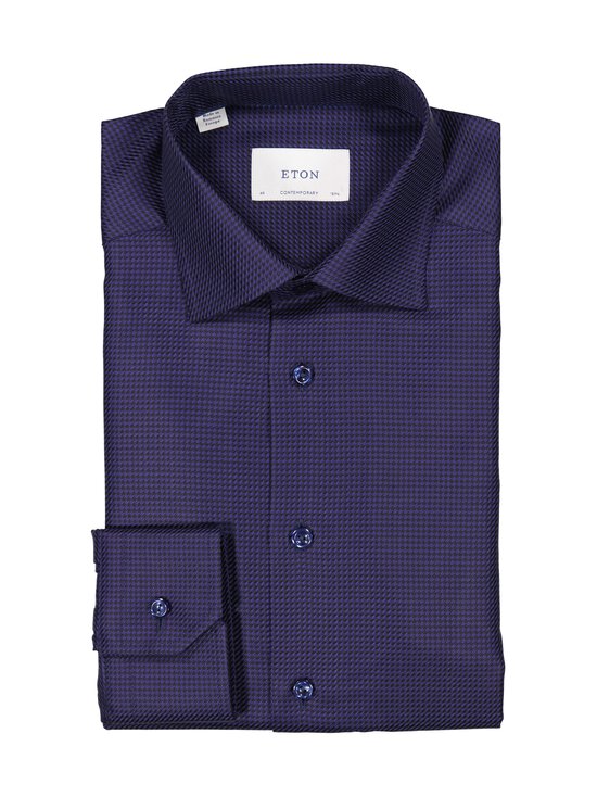 Eton - Contemporary Fit Houndstooth -kauluspaita - 29 NAVY BLUE | Stockmann - photo 1
