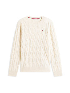 Tommy Hilfiger Curve - Palmikkoes kampsun Soft Wool - ADK HEATHER OATMILK | Stockmann