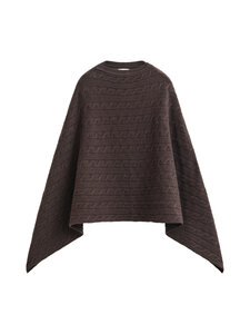 GANT - Palmikkoneuleponcho - 202 DEEP BROWN | Stockmann