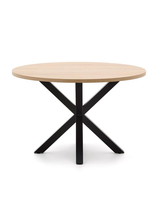 Kave Home - Argo-ruokapöytä tammenvärinen melamiini / musta ⌀ 120 cm - BEIGE | Stockmann - photo 2