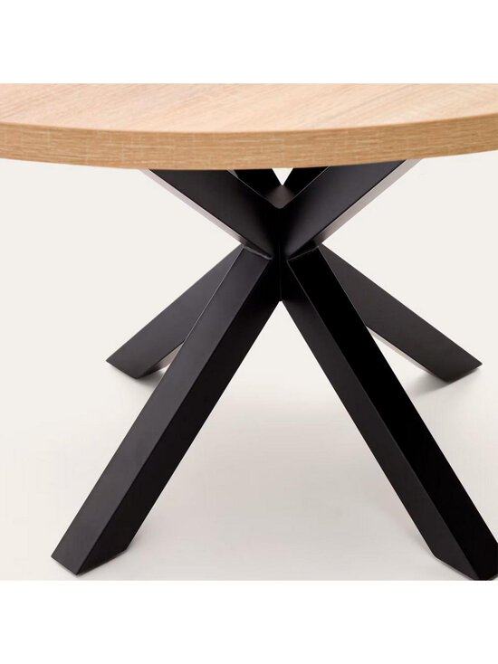 Kave Home - Argo-ruokapöytä tammenvärinen melamiini / musta ⌀ 120 cm - BEIGE | Stockmann - photo 4