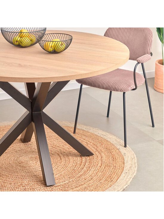 Kave Home - Argo-ruokapöytä tammenvärinen melamiini / musta ⌀ 120 cm - BEIGE | Stockmann - photo 7