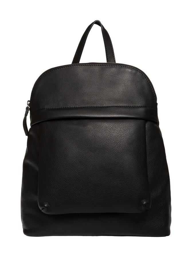 Black leather backpack