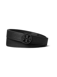 Tory Burch - Miller Pebbled Powder Coated -nahkavyö - BLACK / BLACK / BLACK | Stockmann
