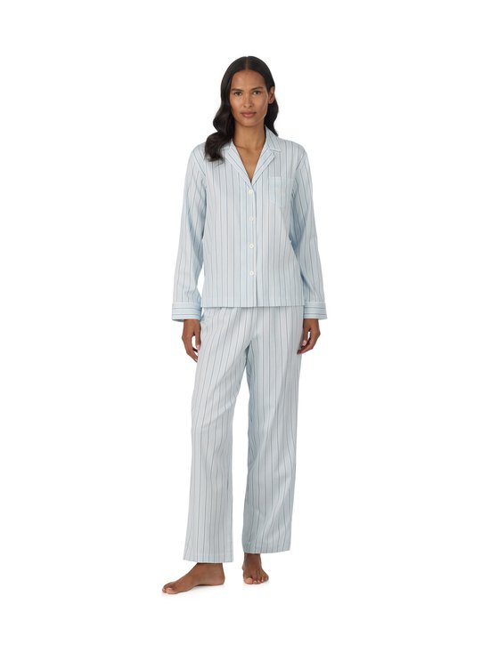 Lauren Ralph Lauren - Notch Collar Long -pyjama - 486 BLUE STP | Stockmann - photo 1