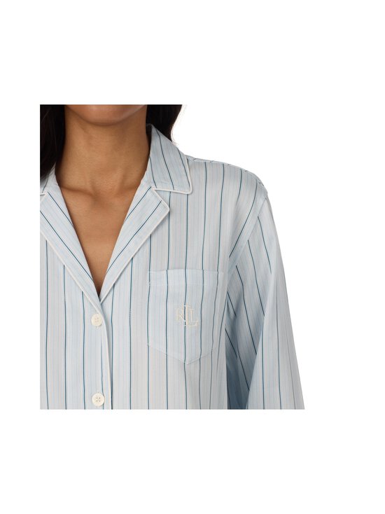 Lauren Ralph Lauren - Notch Collar Long -pyjama - 486 BLUE STP | Stockmann - photo 3