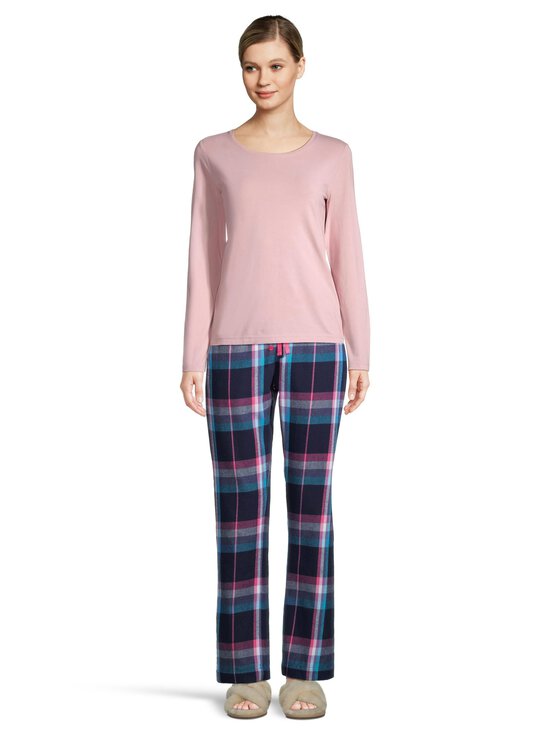 Damella - Cotton Flannel -pyjamahousut - 320 NAVY/PINK | Stockmann - photo 3