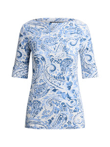 Lauren Ralph Lauren - Trikoopaita - WHITE/BLUE | Stockmann