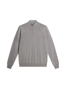 J.Lindeberg - Kiyan Quarter Zip merīnvilnas džemperis - U241 MEDIUM GREY MELANGE | Stockmann