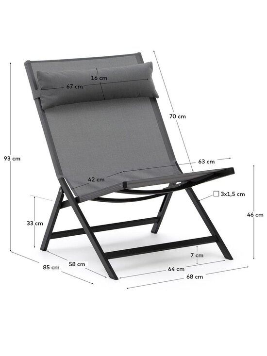 Kave Home - Canutells-aurinkotuoli - MUSTA | Stockmann - photo 8