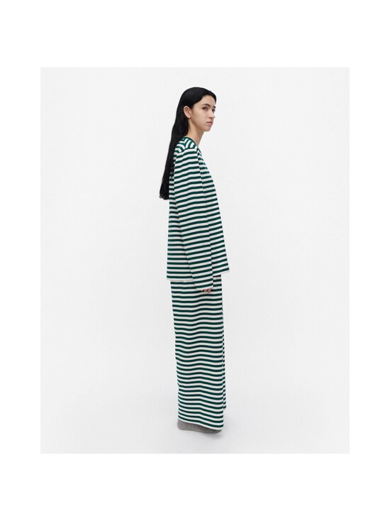 Marimekko - Tasaraita Unisex -trikoopaita - 061 DARK GREEN, OFF WHITE | Stockmann - photo 5