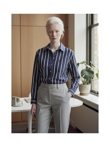 GANT - Classic Poplin Stripe -paitapusero - 433 EVENING BLUE | Stockmann