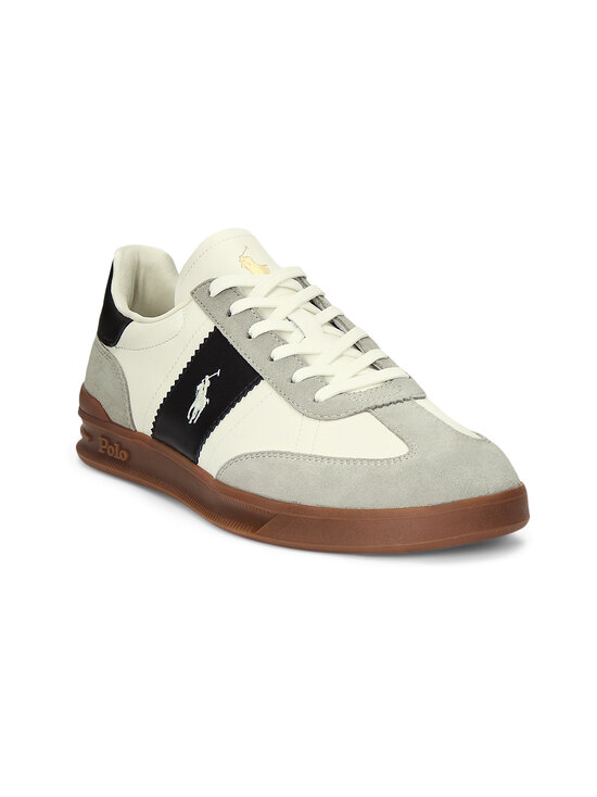 Polo Ralph Lauren - Heritage Aera Low Top Lace brīvā laika apavi - WHITE/BLACK/SOFT GREY | Stockmann - photo 2