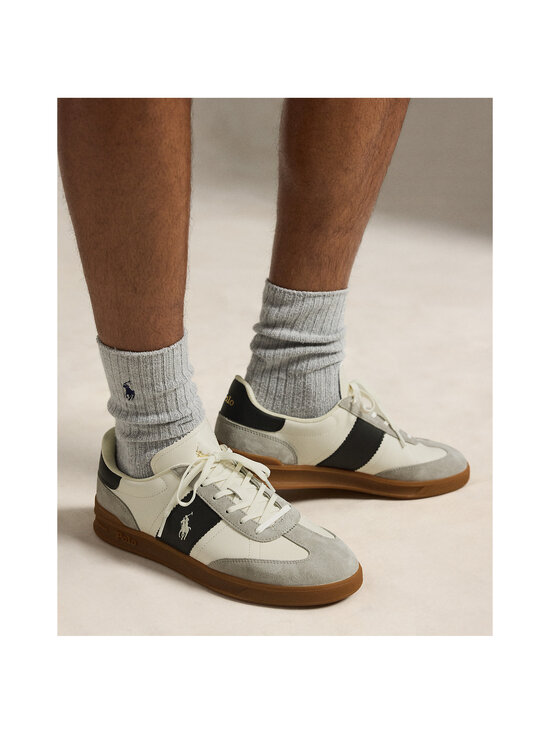 Polo Ralph Lauren - Heritage Aera Low Top Lace brīvā laika apavi - WHITE/BLACK/SOFT GREY | Stockmann - photo 5