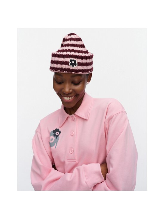 Marimekko - Improvisaatio Tasaraita Kioski -pipo - 333 LIGHT PINK, DARK WINE RED | Stockmann - photo 2