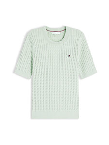 Tommy Hilfiger - Fine C-Neck -palmikkoneule - L91 GENTLE JADE | Stockmann