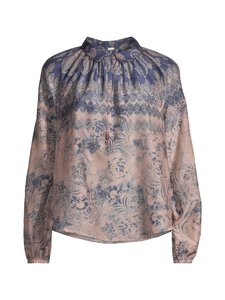 GUSTAV - Annsofie kokvilnas-zīda blūze - 84797 NAVY W. ROSE BEIGE PRINT | Stockmann