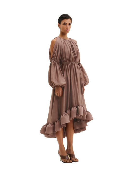Malina - Leontine Pouf Sleeve -röyhelöllinen midimekko - 12042 TAUPE | Stockmann - photo 1