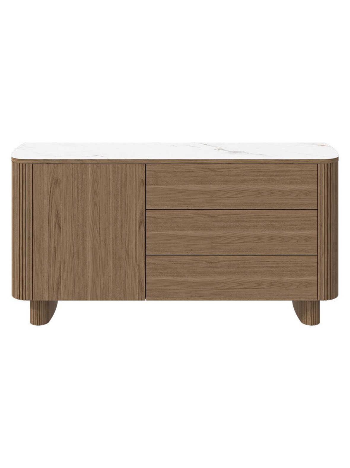 Santiago-senkki valkoinen keramiikka / luonnonvärinen tammi l 150 cm