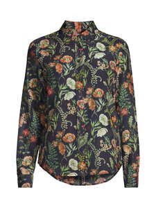GANT - Kukkakuvioitu puuvillasilkkipaita - 433 EVENING BLUE | Stockmann
