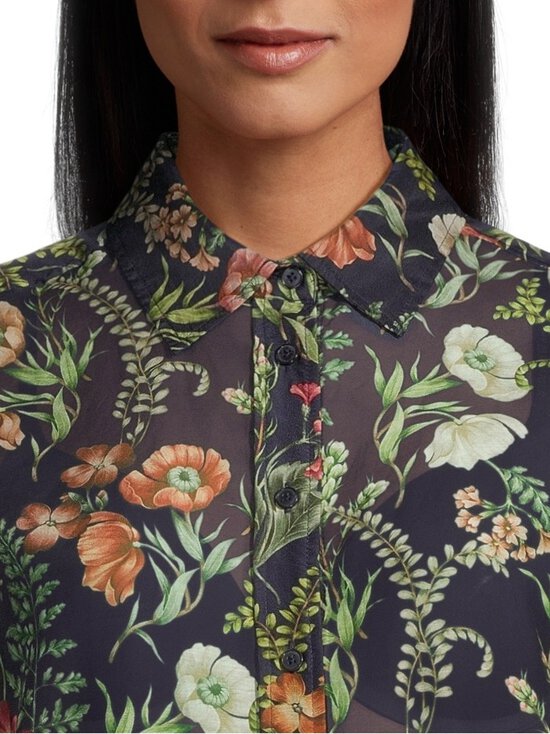 GANT - Kukkakuvioitu puuvillasilkkipaita - 433 EVENING BLUE | Stockmann - photo 4