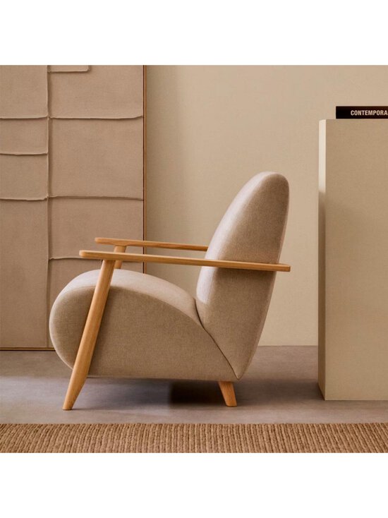 Kave Home - Meghan-nojatuoli helmenharmaa chenille / pyökki - WHITE | Stockmann - photo 4