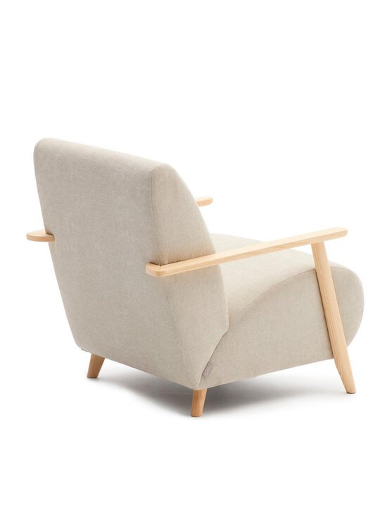 Kave Home - Meghan-nojatuoli helmenharmaa chenille / pyökki - WHITE | Stockmann - photo 3