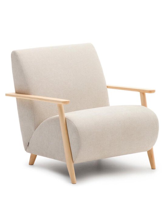 Kave Home - Meghan-nojatuoli helmenharmaa chenille / pyökki - WHITE | Stockmann - photo 1