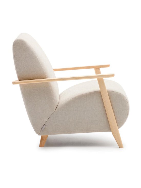 Kave Home - Meghan-nojatuoli helmenharmaa chenille / pyökki - WHITE | Stockmann - photo 2